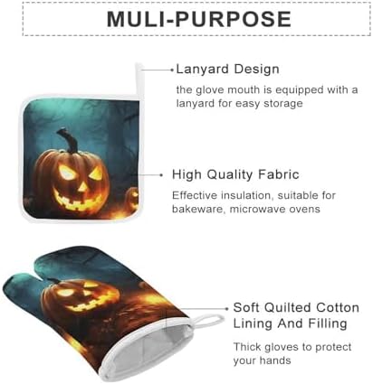 Heavy Duty Oven Mitts Pot Covers Set for Kitchen Use