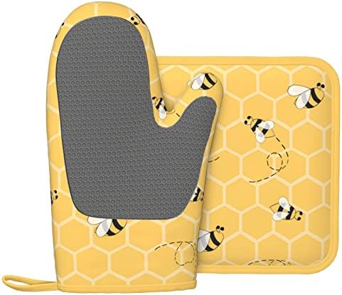 Oven Mitts Potholders Set Heat Resistant Silicone Glove