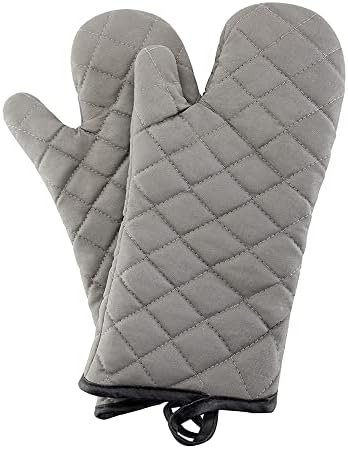 Flame Resistant Heat-Resistant Quilted Oven Mitt Set