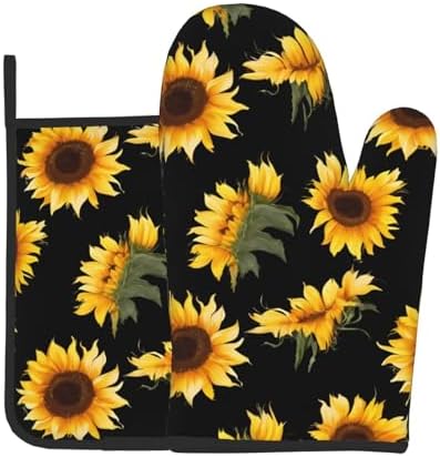 Sunflower Oven Mitts Set