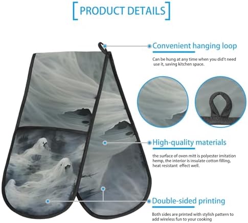 Gublec Halloween Ghoully Giant Oven Mitts Heat-Resistant 354