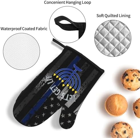 Joyful Premium Heat-Resistant Oven Mitts Pot Holders 4-Piece Set Baking Tools