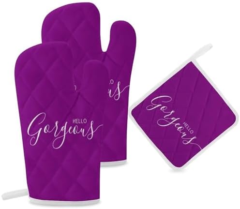Curdesi 3PCS Oven Mitts Set - Heat Resistant Minimalist Design
