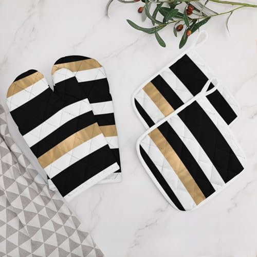 Curdesi 4PCS Oven Mitts and Pot Holders Set