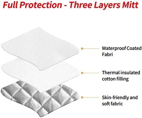 DXTKWL Heat-Resistant Oven Mitt Set for Grilling Cooking