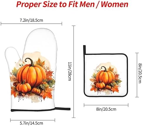 3-Pack Heat Resistant Oven Mitts Non-Slip Potholders for Kitchen Use