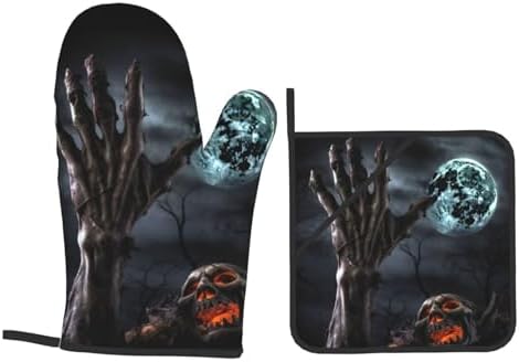 HD Halloween Zombie printed Oven Mitts Pot Holders