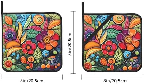 HOYYU Heat-Resistant Boho Potholders Set