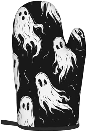 Gothantine Halloween Ghost Oven Mitts Pot Holders Set