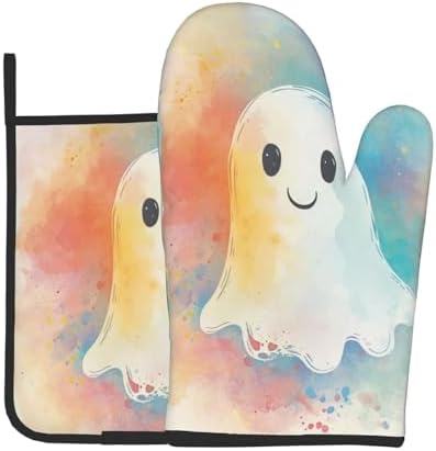 Halloween Friendly Ghost Mitts Pot Holders Set