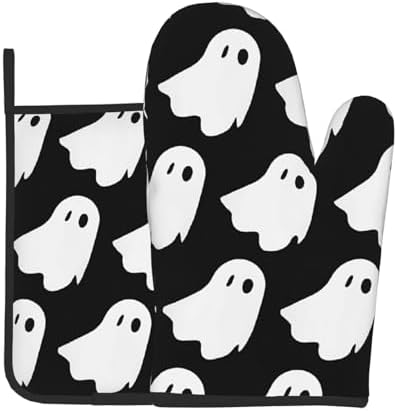 Cute Halloween Oven Mitts Pot Holders Set of 2 Heat-Resistant Kitchen Gloves