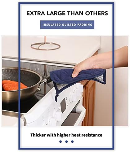 Joy Halo - Potholders Clearance - Heat-Resistant Kitchen Pots - Dark Blue Set of 5