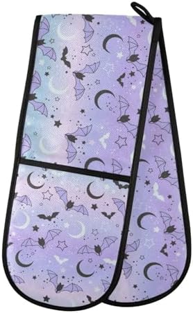 Cute Pattern Bats Halloween Protective Oven Mitts for Trick-or-Treat