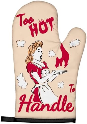 Swooflia Funny Oven Mitts Heat-Resistant Kitchen Gloves for Women