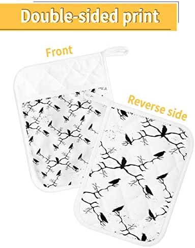 Halloween Heat-Resistant Potholders Set of 5 - Oven Mitts for Kitchen Use