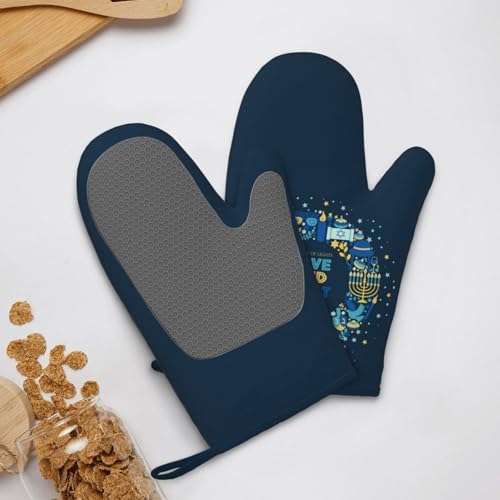 Charming Hanukkah Oven Gloves