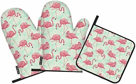Tropical Heat Resistant Oven Mitt Set