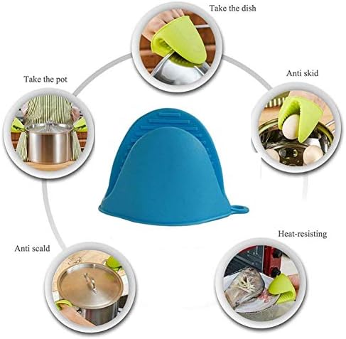 Thick Silicone Oven Gloves Heat-Resistant Antiskid 428F Protection 2-Pack