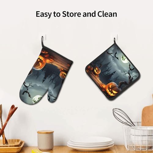 Oven Mitt Pot Holder Set for Baking Grilling