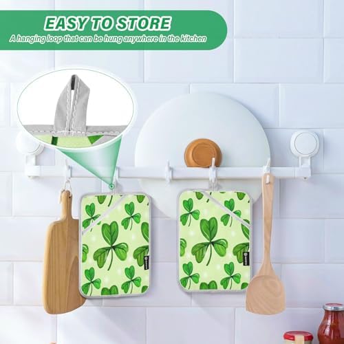 Kcldeci Watercolour Shamrock Pattern Pot Holders