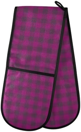 Double Oven Mitt Set Heat-Resistant Potholders Sturdy Kitchen Tool for Cookers