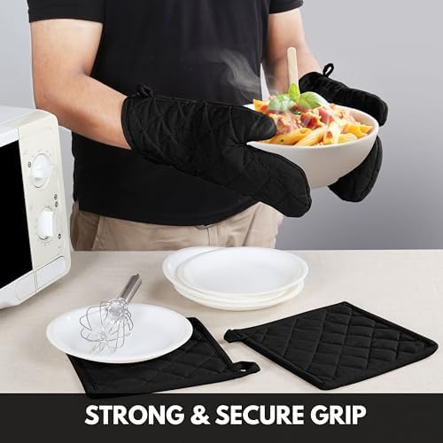 Oven Mitt Pot Holder Set 100 Cotton for Cookers