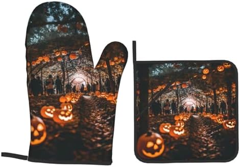 Halloween Trick or Treat 4-Piece Oven Mitt Set