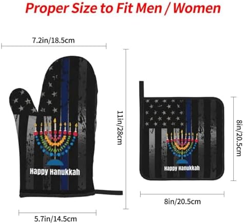 Happy Hanukkah Premium Oven Mitts Set Best