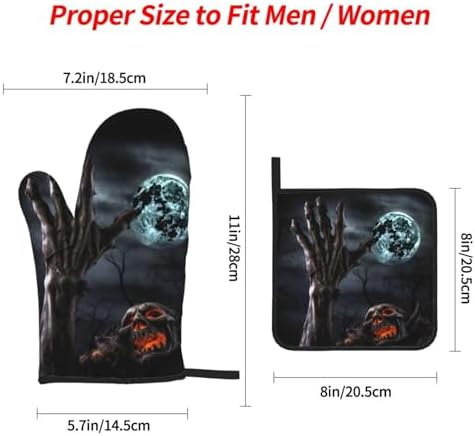 HD Halloween Zombie printed Oven Mitts Pot Holders