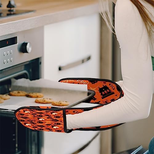 Funny Halloween Double Oven Mitts Heat Resistant with Hanging