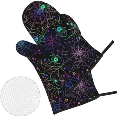 Halloween Psychological 4-Piece Oven Mitts Set for Kitchen