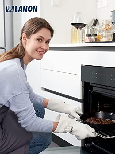 LANON Liquid Silicone Oven Mitts - Heat Resistant Food Grade Waterproof