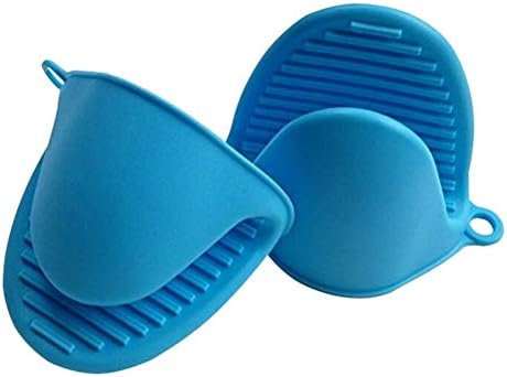 Thick Silicone Oven Gloves Heat-Resistant Antiskid 428F Protection 2-Pack