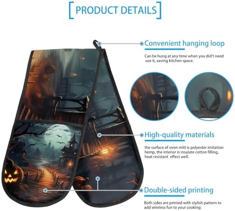 Gublec Happy Halloween Castle Oven Mitts