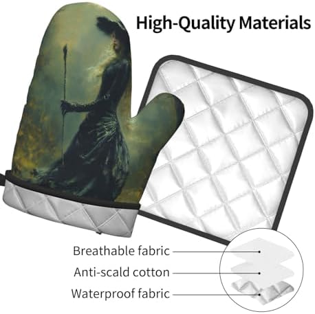 Halloween Witch Thermal Pot Holder Set Cozy Heat-Resistant