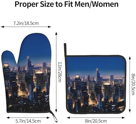Los Angeles Skyline Prints Oven Mitt Pot Holder Set