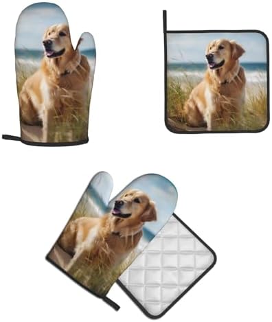 Golden Retriever Oven Mitts and Pot Holders Quopvn