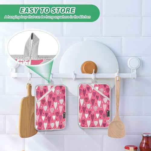 KCLDECI Oven Mitts Heat-Resistant Set of 2 for Kitchen Use