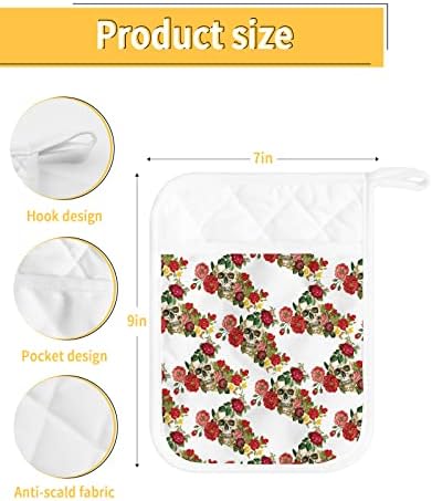 Vintage Skull Floral 5PCS Pot Holders