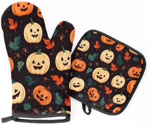 Cute Pumpkins Halloween Oven Mitts Potholders
