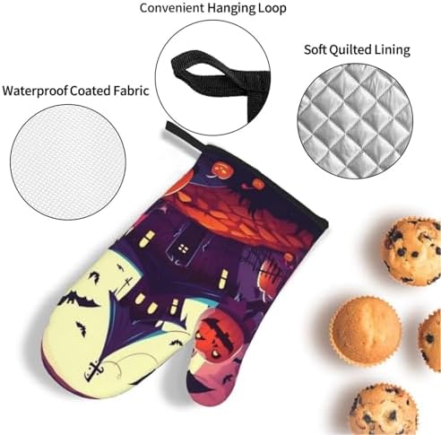 Happy Halloween Oven Mitt Pot Holder Set