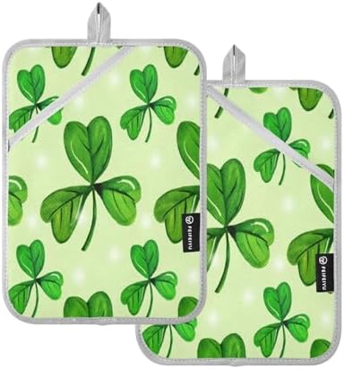 Kcldeci Watercolour Shamrock Pattern Pot Holders
