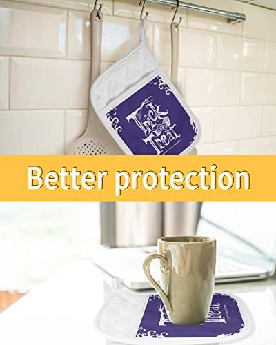 JasmineM Halloween Purple Potholders Set of 5 with Hanging Loops