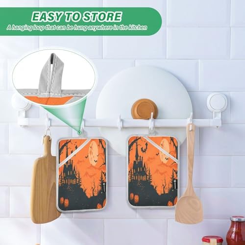 KLUVIO Halloween Potholders Set of 2 Heat Resistant