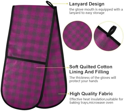 Double Oven Mitt Set Heat-Resistant Potholders Sturdy Kitchen Tool for Cookers