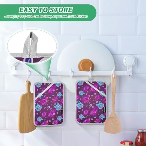 Exclusive Halloween Cat Face Potholders Set for Baking Cooking