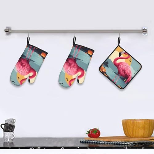 Perfect for Cooking Durable Halloween-Style Oven Mitts and Pot Holder Set