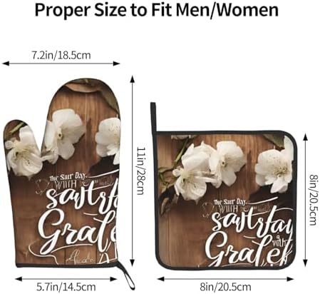 Quopvn Inspirational Quotes Oven Mitts and Pot Holders Set of 2