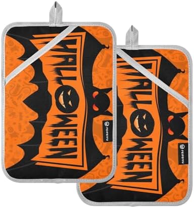 Halloween Black Bat Pot Holder Set