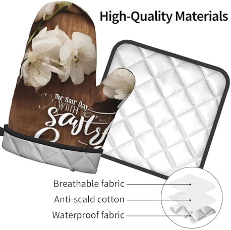 Quopvn Inspirational Quotes Oven Mitts and Pot Holders Set of 2